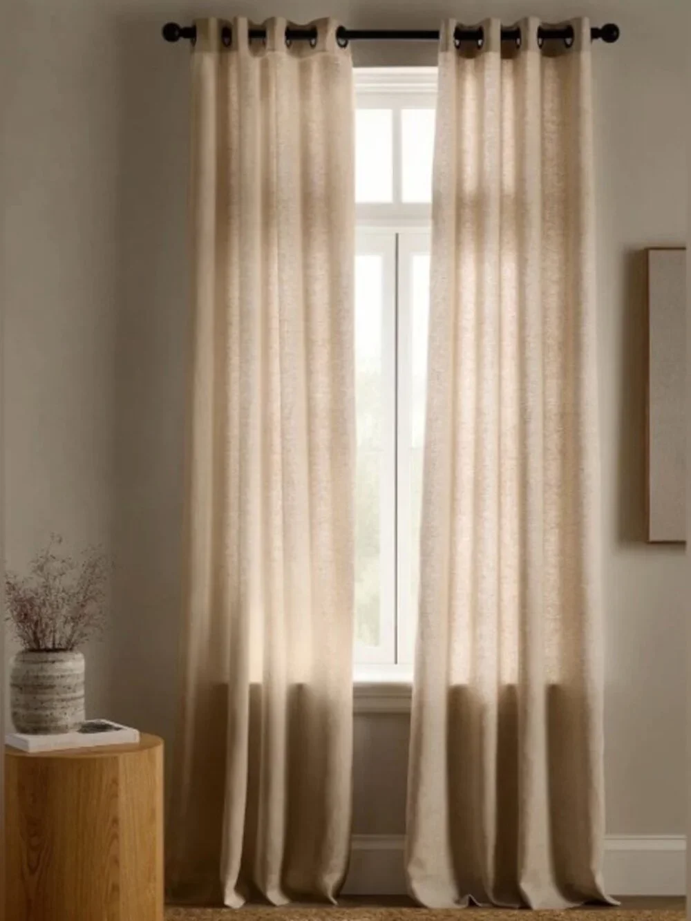 Quince European Linen Grommet Curtain Single Panel 48